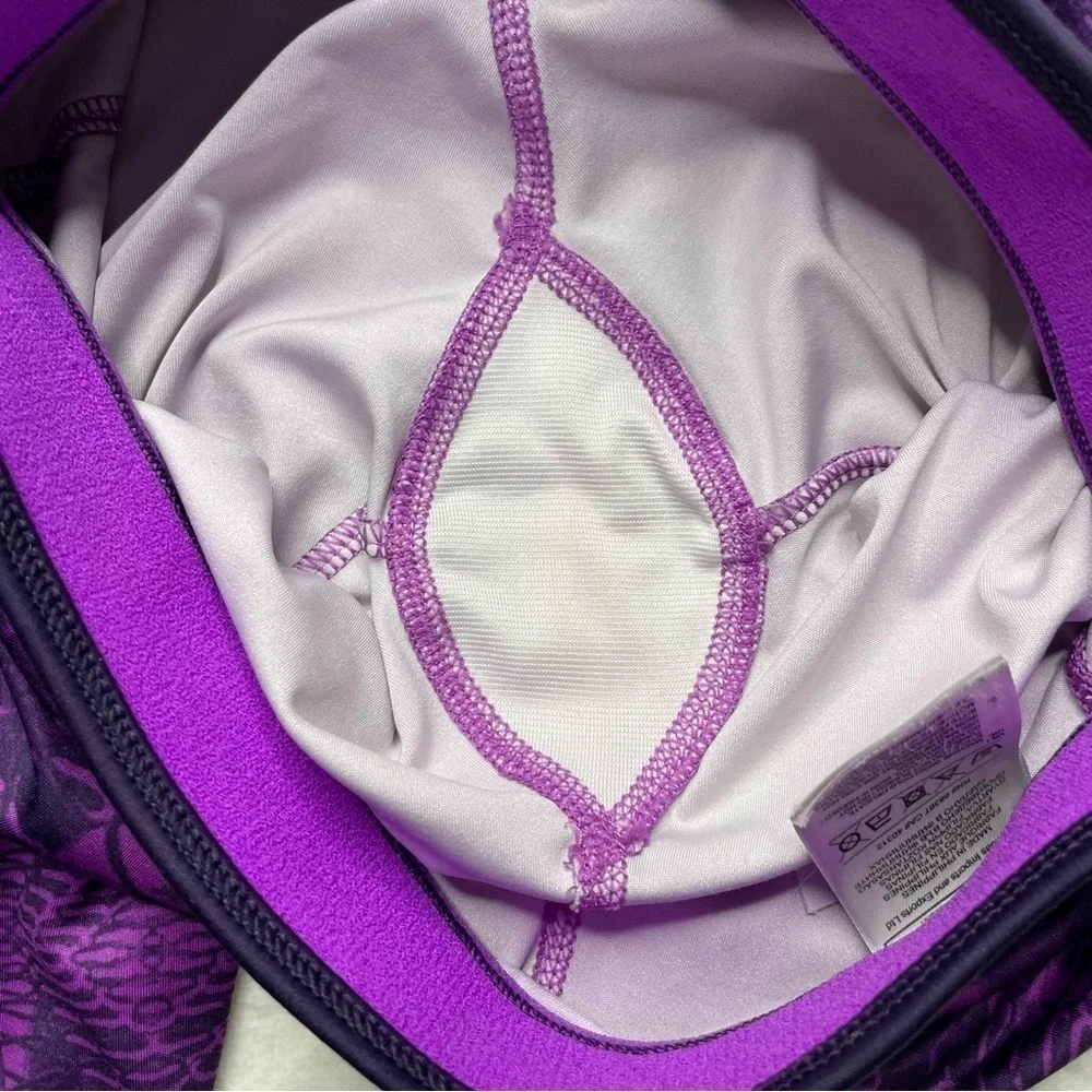 Adidas Climalite Techfit Snake Print Purple Cropped Leggings & Sports Bra Set